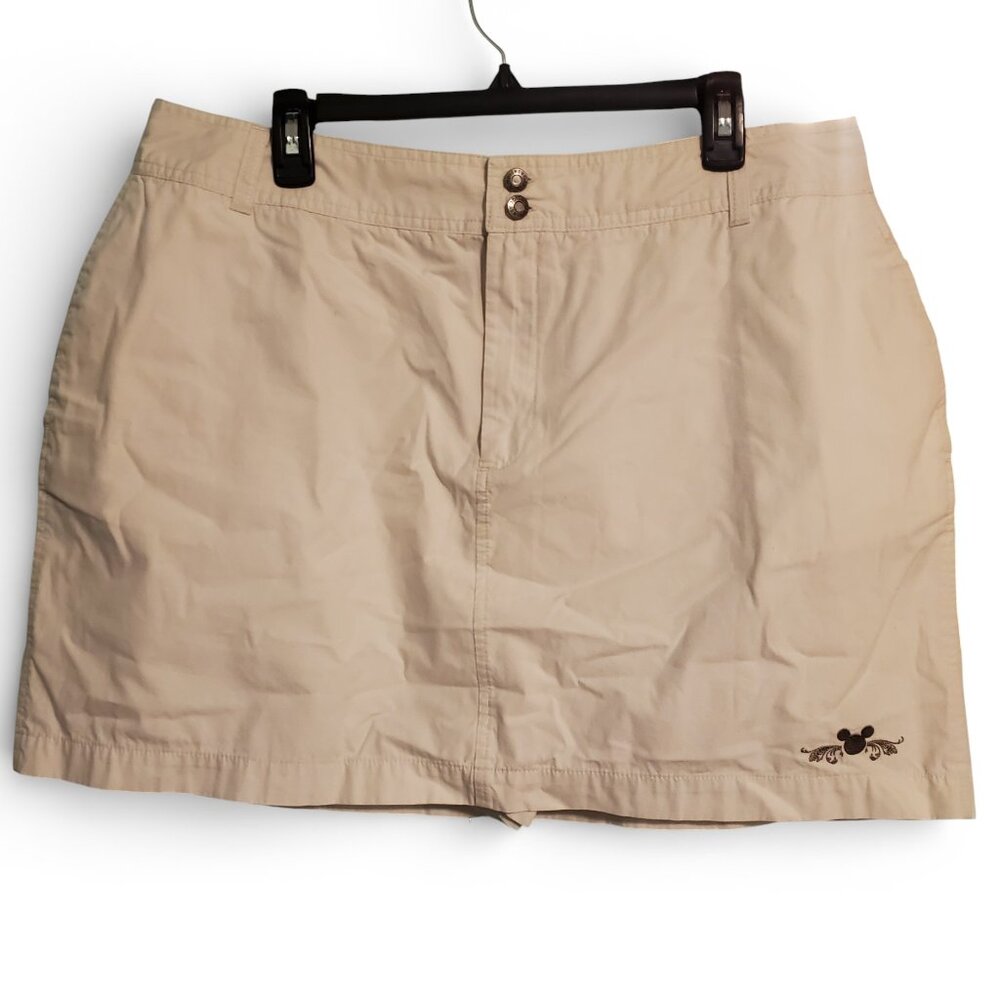 Vintage Y2k Disney Store Khaki Skort Mini Skirt With Shorts Size XXL